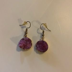 Purple stone earrings